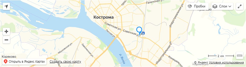 Адрес салона на карте в Костроме